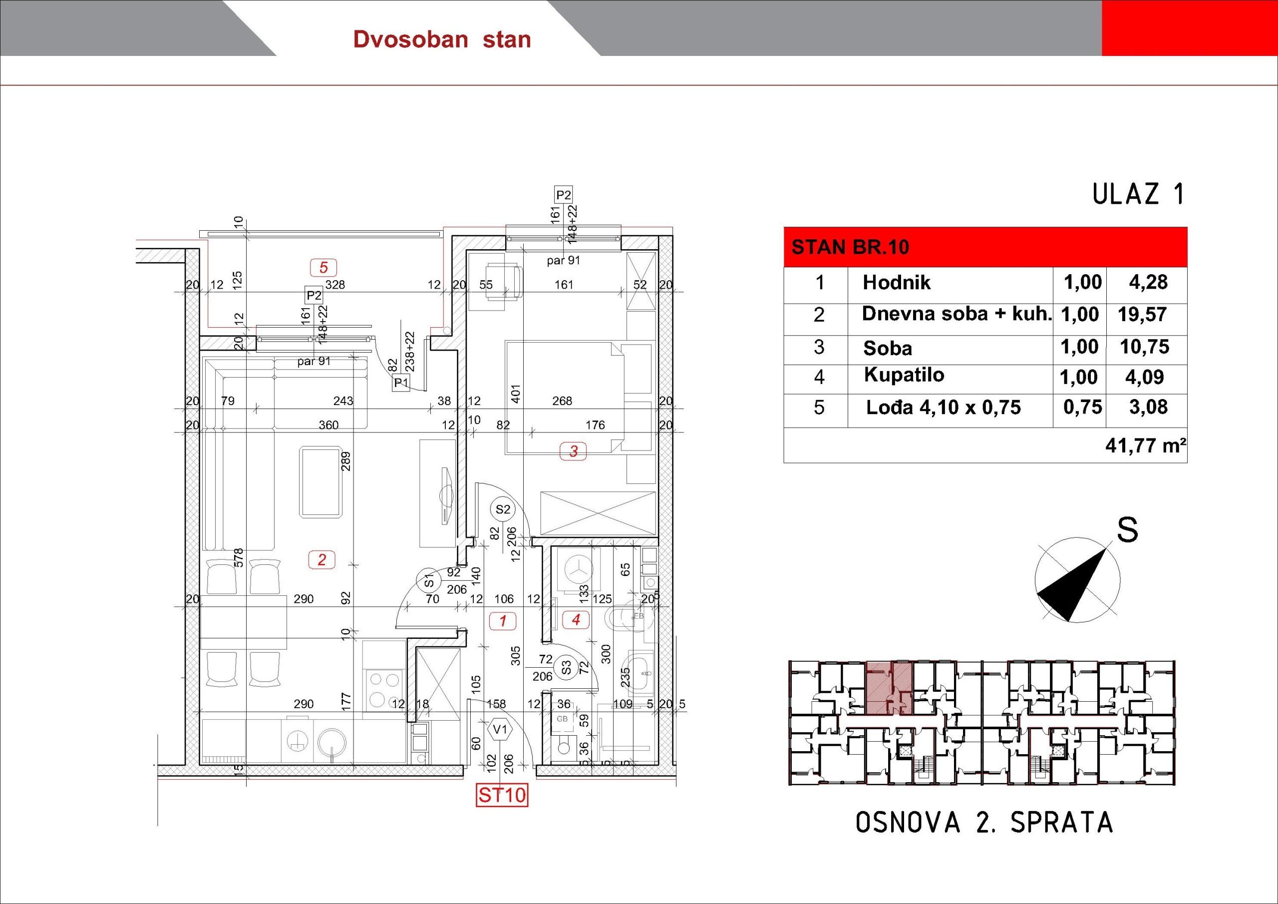 ulaz 1 – stan 10 – 2.sprat